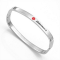 316L Stainless Alzheimers Medical Bangle Bracelet 7 Inch